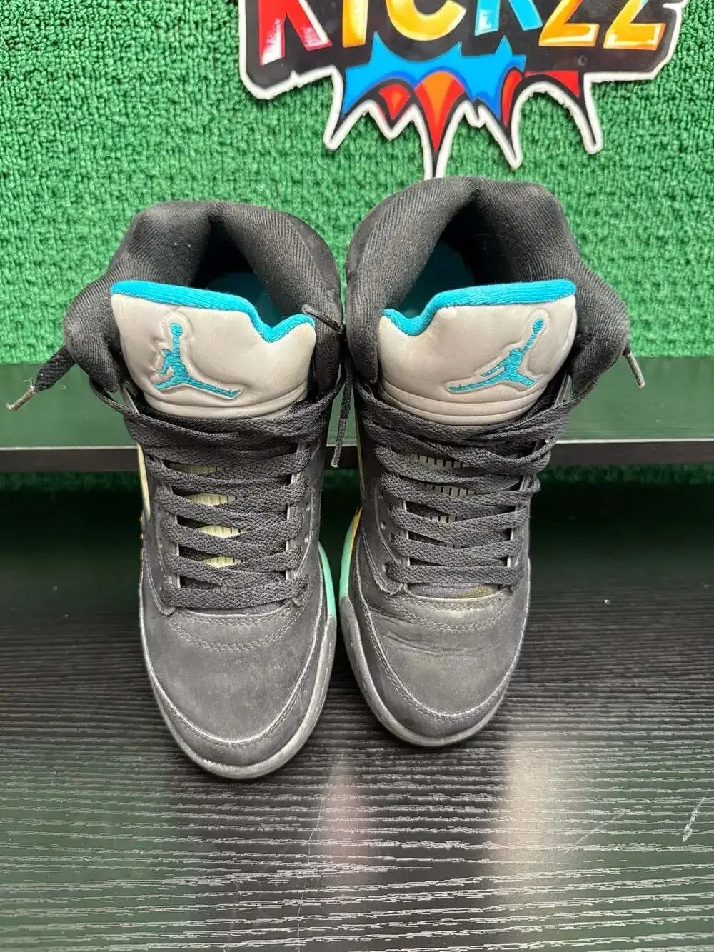 Air Jordan 5 Retro GS Aqua Youth Size 5.5/7W Pre-Owned: Good